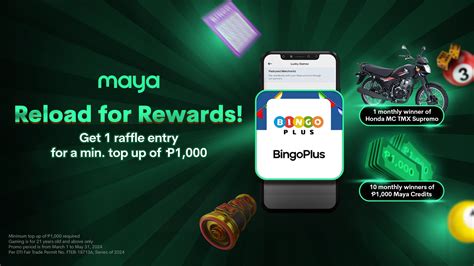 Top up your BingoPlus wallet with Maya for a minimum of P1,000 .